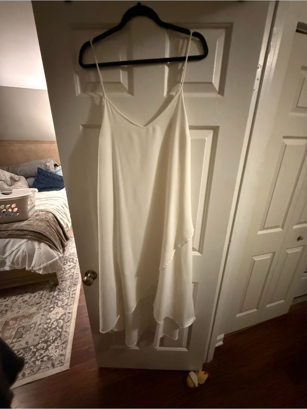 Lulu's white Asymmetrical Spaghetti Strap Slip Dress